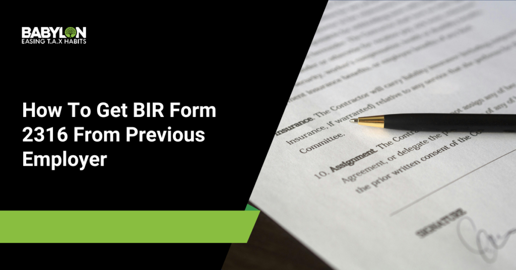 How To Get BIR Form 2316 From Previous Employer